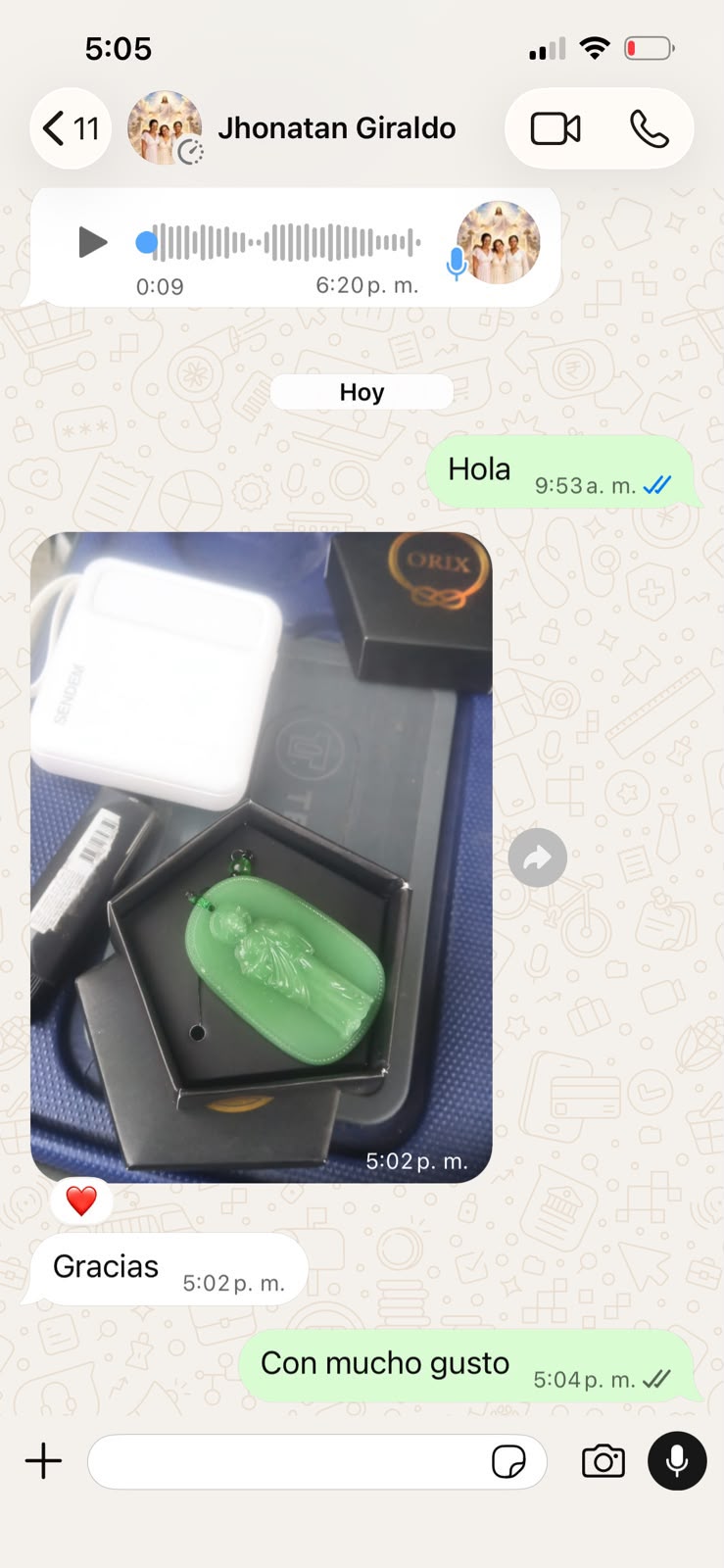 Testimonio cliente Orix Collar San Judas Tadeo 27