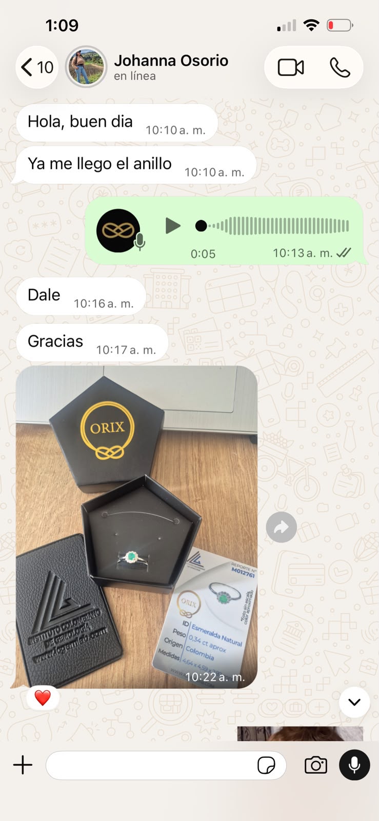 Testimonio cliente Orix Collar San Judas Tadeo 29